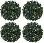 vidaXL Bile artificiale din lemn de cimis cu lumini LED 4 buc Verde GartenMobel Dekor (3335894)