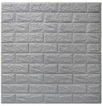 Flippy 10 darabos falmatrica készlet, Flippy, öntapadós, 70 x 77 cm, 2, 5 mm vastagság, 5, 3 m2 fedett terület, PVC, téglamintás, ezüst (135748)