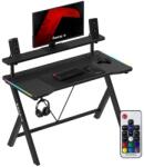Huzaro Birou Gaming Huzaro Hero 1.9 RGB, 120x60 cm, Iluminare LED integrata, 2 Porturi pentru cabluri, Pana la 75 kg (Negru) (HZ-HERO 1.9 RGB BLACK)