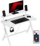 Huzaro Birou Gaming Huzaro Hero 1.9 RGB, 120x60 cm, Iluminare LED integrata, 2 Porturi pentru cabluri, Pana la 75 kg (Alb) (HZ-HERO 1.9 RGB WHITE)
