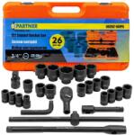 Partner Pro 3/4''-es Rázókulcs Készlet 17-65mm 6-hornyos 26 Darabos Táskában (F57956)