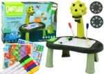 LEAN Toys Masă de Desenat și Jocuri 2 în 1 Dinozaurul Verde (19613)