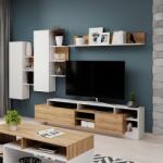 TEMPO KONDELA Mobilier living, alb/stejar grandson, ALICANTE