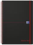 OXFORD Black n Red PP fedlapos spirálfüzet PP A4/70 lap kockás, gumis, SCRIBZEE® App kompatibilis (400047654)