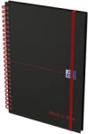 OXFORD Black n Red PP fedlapos spirálfüzet A5/70 lap vonalas, gumis, SCRIBZEE® App kompatibilis (400047655)
