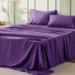 Kotonia Home Cearceaf de pat Kotonia Home, 100% bumbac, ranforce color uni, 150x240 cm, mov (003974-150)