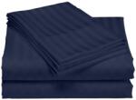 Kotonia Home Cearceaf de pat Kotonia Home Deco, 100% bumbac, Damasc Saten, dimensiune dungi 1 cm, Bleumarin, 150x240 cm (001891-150)