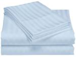 Kotonia Home Cearsaf de pat Kotonia Home Deco, 100% bumbac, Damasc Saten, dimensiune dungi 1 cm, Bleu Ciel, 150x240 cm (002130-150)