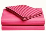 Kotonia Home Cearceaf de pat Kotonia Home Deco, 100% bumbac, Damasc Saten, dimensiune dungi 1 cm, 240x260 cm, Magenta (004661-240)