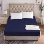Kotonia Home Husa pat cu elastic Kotonia Home - Tricot, 100% bumbac, bleumarin, 160x200+30 cm (004386-160)