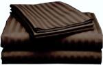 Kotonia Home Cearceaf de pat Kotonia Home Deco, 100% bumbac, Damasc Saten, dimensiune dungi 1 cm, Ciocolata, 150x240 cm (001897-150)