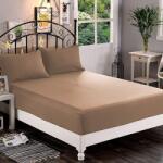 Kotonia Home Husa de pat cu elastic Kotonia Home Hotel, 100% bumbac, Damasc DeLux Saten, ciocolata, 180×200+30 cm (004303-180)
