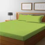  Set husa de pat cu elastic si fete de perna, Finet damasc, verde fistic, 140x200cm, 50x75cm, 70% bumbac, 30% poliester (123550-140)