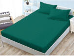  Husa de pat si 2 fete de perna, cu elastic, Sonia-Home, Damasc, 2 persoane, Uni, 160x200cm, Verde Tuborg (11245)