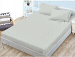  Husa de pat si 2 fete de perna, cu elastic, Sonia-Home, Damasc, 2 persoane, Uni, 160x200cm, Gri Deschis (11253)