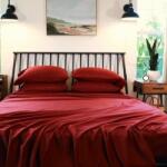 Kotonia Home Cearceaf pentru pat Kotonia Home, 100% bumbac, ranforce color uni, rosu, 240 x 260 cm (004321-260)