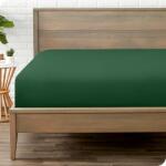 Kotonia Home Husa de pat cu elastic Kotonia Home Hotel, 100% bumbac, Damasc DeLux Saten, verde smarald, 180×200+30 cm (004298-180)