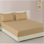  Husa de pat si 2 fete de perna, cu elastic, Sonia-Home, Damasc, 2 persoane, Uni, 180x200cm, cappuccino (123539-180)