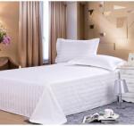 Kotonia Home Cearsaf de pat Kotonia Home Hotel Damasc cu dungi late, 100% bumbac, Alb, 200x240 cm (000362-200)