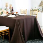 Kotonia Home Fata de masa Kotonia Home - 150x240 cm, Damasc Saten DeLux, 100% bumbac, Dark Chocolate (004818) Fata de masa