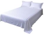 Kotonia Home Cearsaf de pat Kotonia Home Hotel Damasc Saten cu dungi 1 cm, 100% bumbac, Alb, 180x240 cm (001382-180)