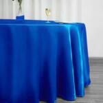 Kotonia Home Fata de masa Kotonia Home - rotunda cu diametrul 240 cm, Damasc Saten DeLux, 100% bumbac, bleu royal (004517) Fata de masa