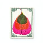EMC ONSHOP Jurnal Lokta cu Frunză de Bodhi, Handmade, Mediu, 15 x 12 cm, Multicolor, 45 file (Lokta-11)