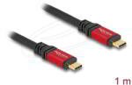 Delock - USB 2.0 kábel USB Type-C apa - apa PD 3.1 240 W E-Marker 1 m piros fém - 80050 (80050)