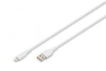 ASSMANN Assmann-DIGITUS Lightning szilikon csatlakozókábel, USB-A - Lightning 1m, fehér - AK-600108-010-W (AK-600108-010-W)