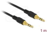 Delock - Sztereó Jack Kábel 3, 5 mm 3 tűs férfi > férfi 1 m fekete - 85547 (85547)