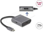 Delock - USB Type-C elosztó (DP Alt Mode) - 1 x HDMI + 1 x DisplayPort MST USB Type-C PD-vel - 87867 (87867)