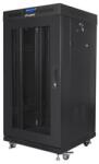 Lanberg - NET 19" szabadonálló rack szekrény 22U/600X600 perforált ajtó, lapraszerelt, LCD kijelző, fekete V2 (TÚLMÉRETES ÁRU) (FF01-6622-23BL) (FF01-6622-23BL)