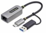 StarTech - USB-C Ethernet adapter USB-A adapterrel, 10/100/1000 Mbps, 15 cm-es kábel - C21GA-USB-ETHERNET (C21GA-USB-ETHERNET)