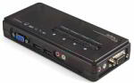 StarTech - 4 portos fekete USB KVM kapcsolókészlet kábelekkel és hanggal - SV411KUSB (SV411KUSB)
