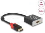 Delock - Aktív DisplayPort 1.4 - HDMI adapter 4K 60 Hz (HDR) - 65207 (65207)