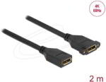 Delock - DisplayPort 1.2 kábel csatlakozóhüvellyel - csatlakozóhüvellyel panelrögzítés 4K 60 Hz 2 m - 87101 (87101)