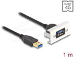 Delock - Easy 45 modul USB 5 Gbps A-típusú anya A-típusú USB apa rövid kábellel, 22, 5 x 45 mm - 81399 (81399)