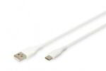 ASSMANN Assmann-DIGITUS USB-C szilikon csatlakozókábel, 1m, fehér - AK-300340-010-W (AK-300340-010-W)