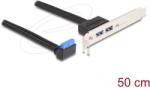 Delock - Hornyos konzolos kábel 1 db. USB 5 Gbps tűfejes anya 90 -ban hajlított végződéssel és 2 db. USB 5 Gbps A-típusú anya végződéssel 50 cm - 83015 (83015)