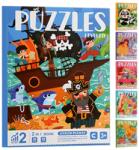 EMC ONSHOP Set Puzzle-uri Magnetice din Lemn tip Carte, 2 in 1, 36 si 48 piese, Nivel 2, Corabia Piratilor, Montessori (IL-33156786) Puzzle