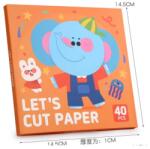 EMC ONSHOP Set 40 de Fise de Hartie pentru Decupaj "Let's Cut Paper", 14.5 x 14.5 cm, Portocaliu (IL-331055)