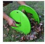 EMC ONSHOP Colector manual de frunze, 2 buc, din plastic, dimensiuni 36 X 31 cm, cu maner integrat, verde (ML-28-7)