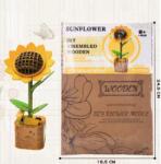 EMC ONSHOP Set creativ DIY floare decorativa din lemn pentru asamblare si pictura, 88 piese, Floarea soarelui (IL-1-65)