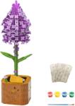 EMC ONSHOP Set creativ DIY floare decorativa din lemn pentru asamblare si pictura, 162 piese, Liliac, +6y (IL-1-66)