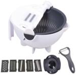 EMC ONSHOP Razatoare manuala de legume cu bol si strecuratoare, 5 lame de taiere (ST02622)