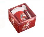 EMC ONSHOP Set Cadou Craciun Cana 340 ml cu Lingurita si Capac, Model Mos Craciun, Portelan, Ambalaj Festiv (0675121816849)