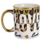 EMC ONSHOP Cana Ceramica cu Model Animal Print din Folie Aurie "Love", 8 x 9.5 cm, 340 ml (1257526)