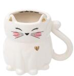 EMC ONSHOP Cana din Lut Pisica 3D, "I need coffee right meow", 9 x 11 cm, Alba, 420ml (1179524)
