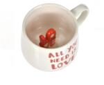 EMC ONSHOP Cana Ceramica "All You Need is Love" cu Scris "Love" 3D in Interior , Alba, Valentine's Day, 370ml (1251181)