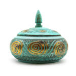 EMC ONSHOP Cutie Artizanala, Sculptata Manual din Lemn pentru Lucruri Marunte, Turcoaz, 18, 5 x 16 cm (TWJ-01)